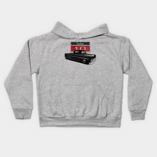 1966 Slammed Black Chevy C10 Truck Kids Hoodie